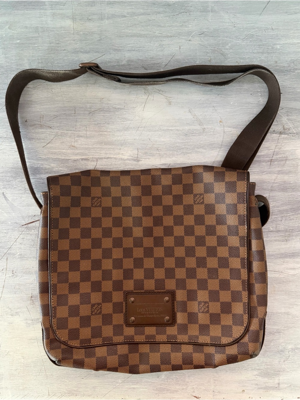 Louis Vuitton Damier Ebene Brooklyn MM Messenger Bag
